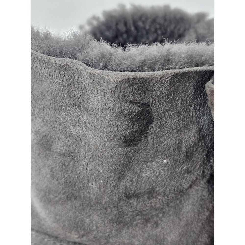 UGG Naiyah Grey Suede Lace Up Back Sheepskin Boots Women’s Size 8 EU 39 - Picture 8 of 12